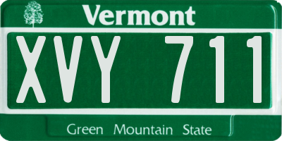 VT license plate XVY711