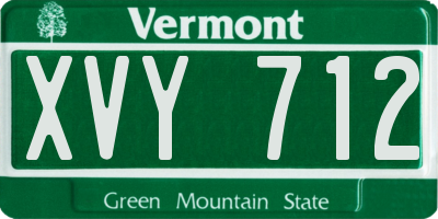 VT license plate XVY712
