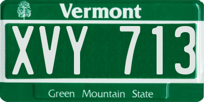 VT license plate XVY713
