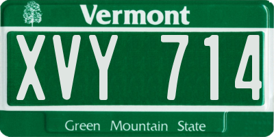VT license plate XVY714