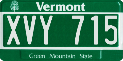 VT license plate XVY715