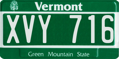 VT license plate XVY716