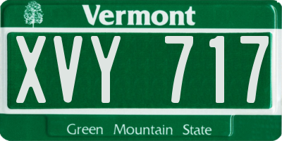 VT license plate XVY717