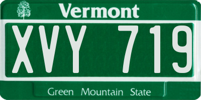 VT license plate XVY719