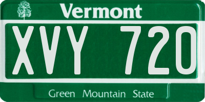 VT license plate XVY720