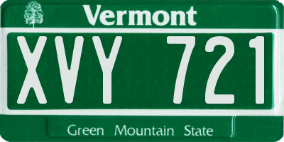 VT license plate XVY721