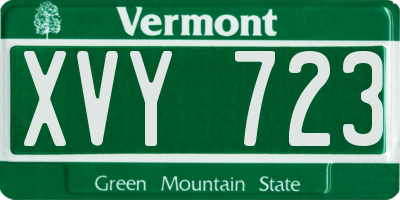 VT license plate XVY723