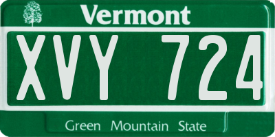 VT license plate XVY724