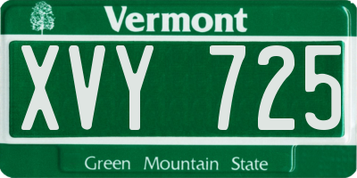 VT license plate XVY725