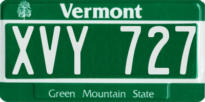 VT license plate XVY727