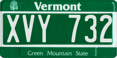 VT license plate XVY732