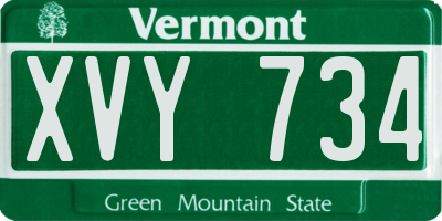 VT license plate XVY734
