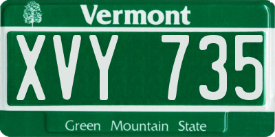 VT license plate XVY735