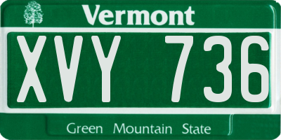 VT license plate XVY736