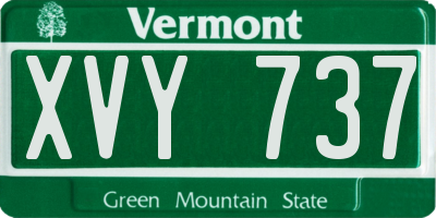 VT license plate XVY737