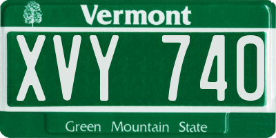 VT license plate XVY740