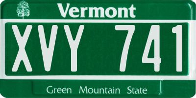 VT license plate XVY741