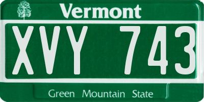 VT license plate XVY743