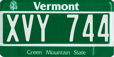 VT license plate XVY744