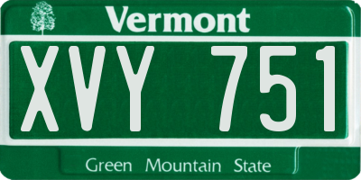 VT license plate XVY751