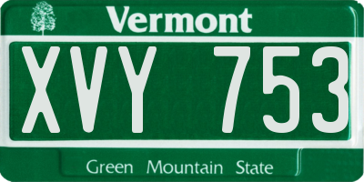 VT license plate XVY753