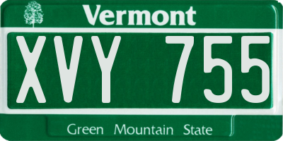 VT license plate XVY755