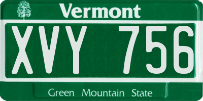 VT license plate XVY756