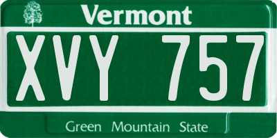 VT license plate XVY757