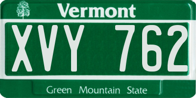 VT license plate XVY762