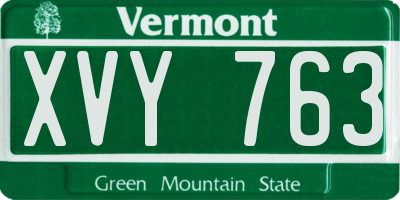 VT license plate XVY763