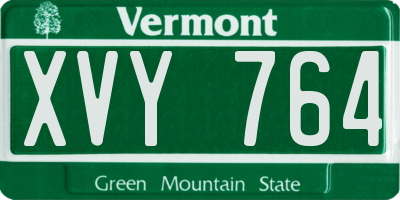 VT license plate XVY764