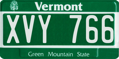 VT license plate XVY766