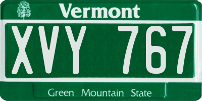 VT license plate XVY767