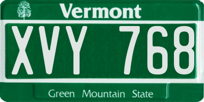VT license plate XVY768
