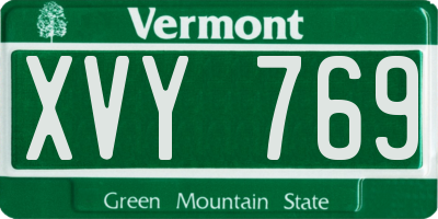 VT license plate XVY769