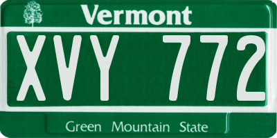 VT license plate XVY772