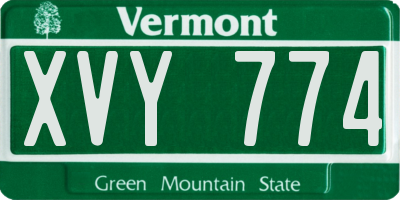VT license plate XVY774