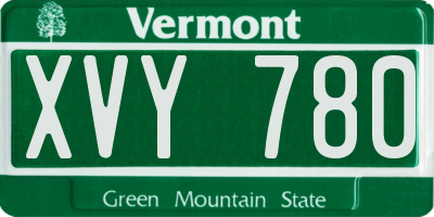 VT license plate XVY780
