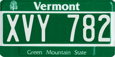 VT license plate XVY782