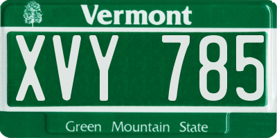 VT license plate XVY785