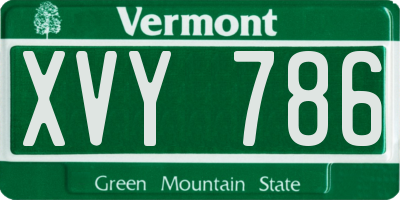 VT license plate XVY786