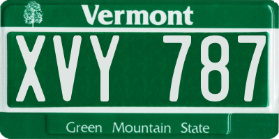 VT license plate XVY787