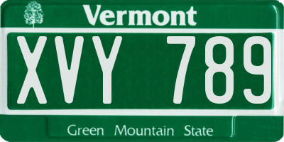 VT license plate XVY789
