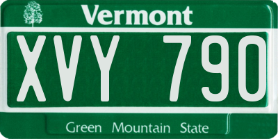 VT license plate XVY790