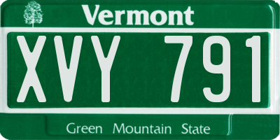 VT license plate XVY791