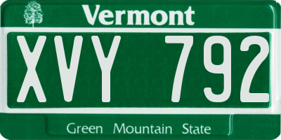 VT license plate XVY792