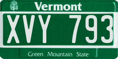 VT license plate XVY793
