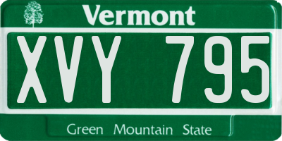 VT license plate XVY795