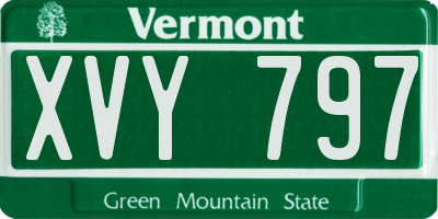 VT license plate XVY797