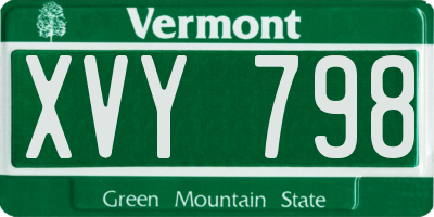 VT license plate XVY798
